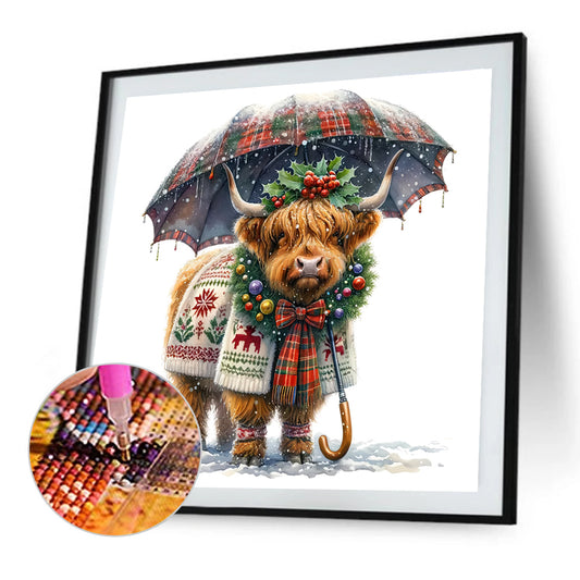 Highland Cow Baby - Full Round Drill Diamond Painting 35*35CM