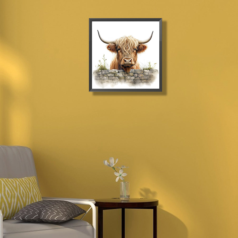 Highland Cow Baby - Full Round Drill Diamond Painting 35*35CM