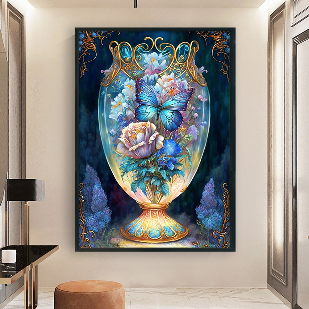 Fantasy Butterfly Vase - 11CT Stamped Cross Stitch 45*65CM