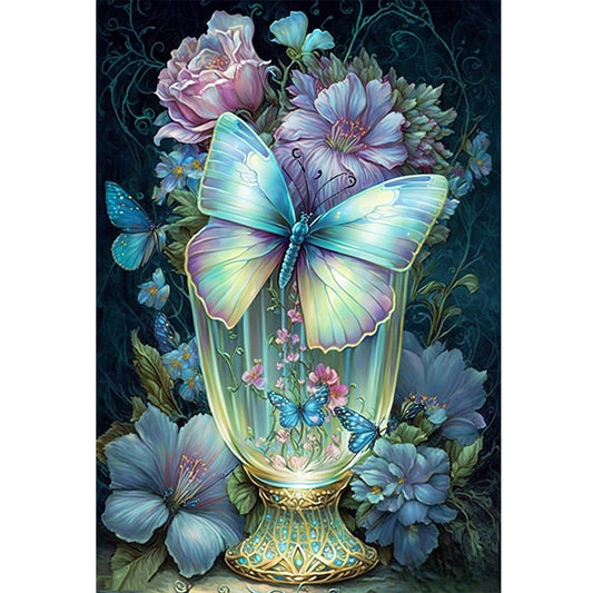 Fantasy Butterfly Vase - 11CT Stamped Cross Stitch 45*65CM