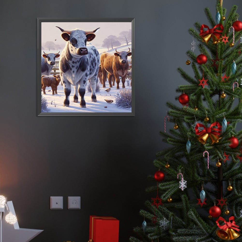 Dairy Cow - Full Round Drill Diamond Painting 40*40CM