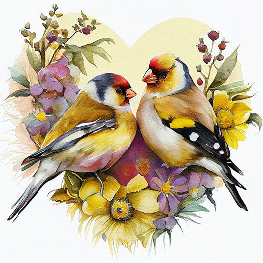 Lovebirds - 18CT Stamped Cross Stitch 30*30CM