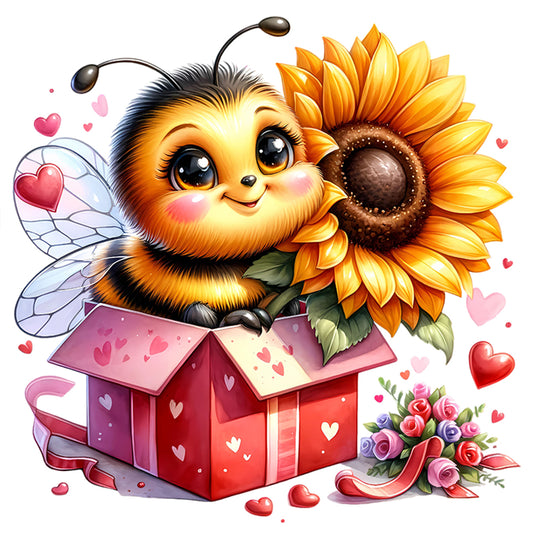 Valentine'S Day Bee - 18CT Stamped Cross Stitch 25*25CM