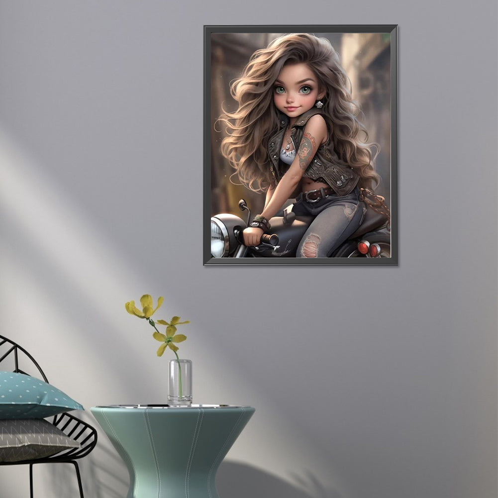 Sweet Cool Girl - Full Round Drill Diamond Painting 40*50CM