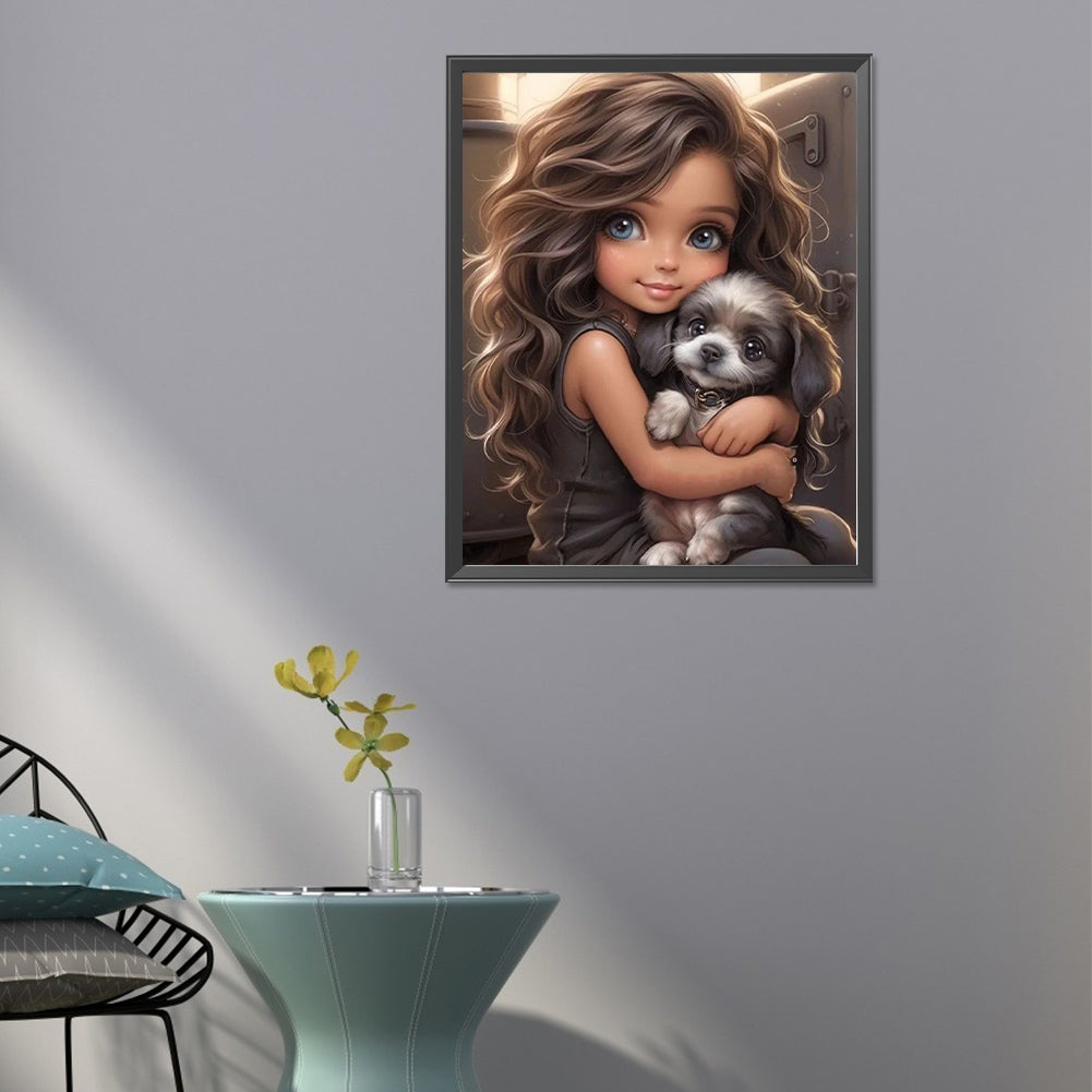 Sweet Cool Girl - Full Round Drill Diamond Painting 40*50CM