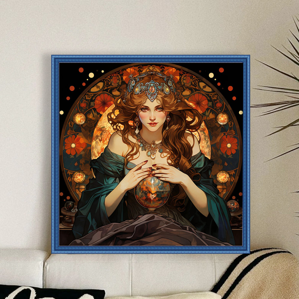Classical Woman - 11CT Stamped Cross Stitch 50*50CM