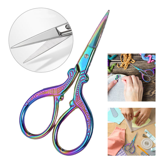 Vintage European Style Scissors Embroidery Scissor 9x4.6cm (Color Sharp Head)