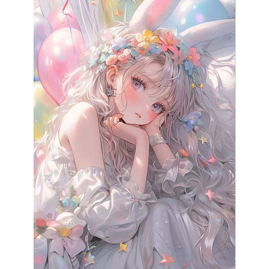Bunny Girl - 11CT Stamped Cross Stitch 50*65CM