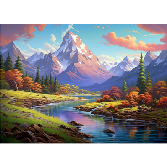 Lake - Full Square Drill Diamond Painting 40*30CM