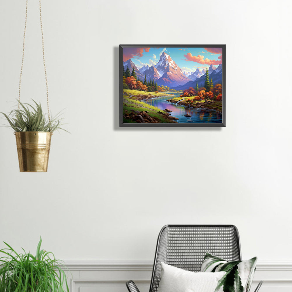 Lake - Full Square Drill Diamond Painting 40*30CM