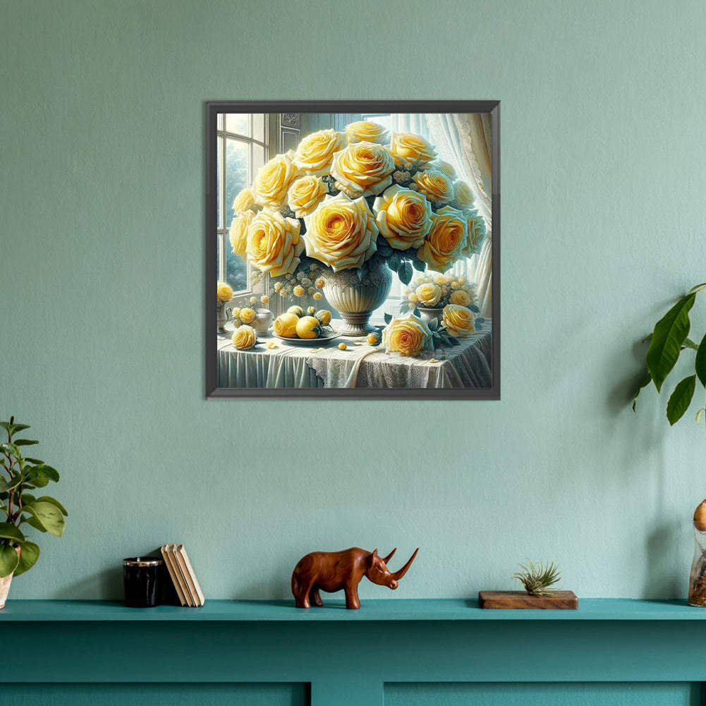 Window Vase - Full Round Drill Diamond Painting 30*30CM