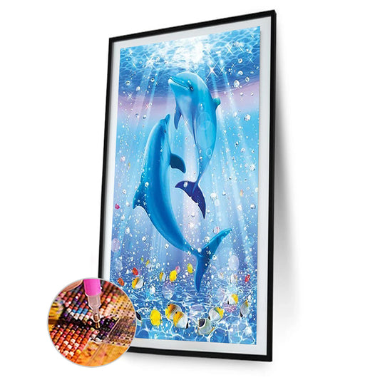 Dolphin - Full Round Drill Diamond Painting 40*60CM