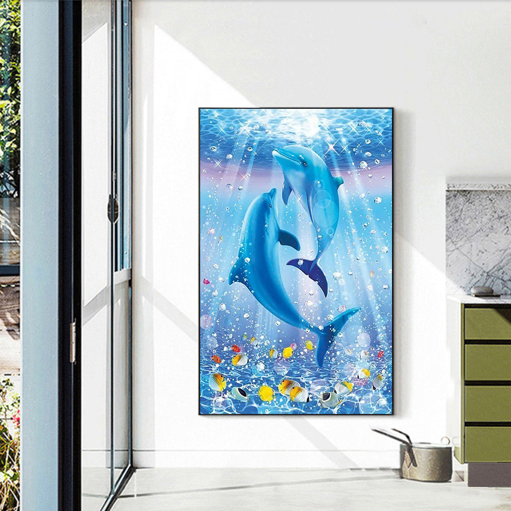 Dolphin - Full Round Drill Diamond Painting 40*60CM