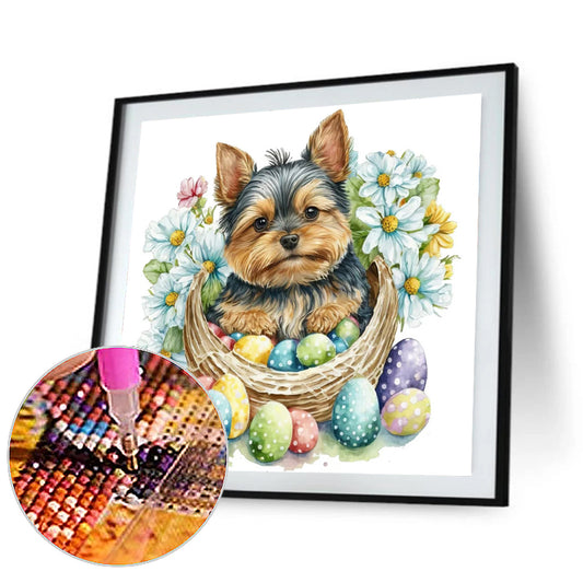 Easter Puppy - Full Round Drill Diamond Painting 30*30CM
