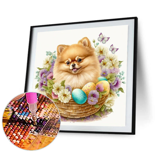 Easter Puppy - Full Round Drill Diamond Painting 30*30CM