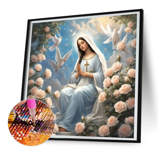 Virgin Mary - Full Round Drill Diamond Painting 30*30CM