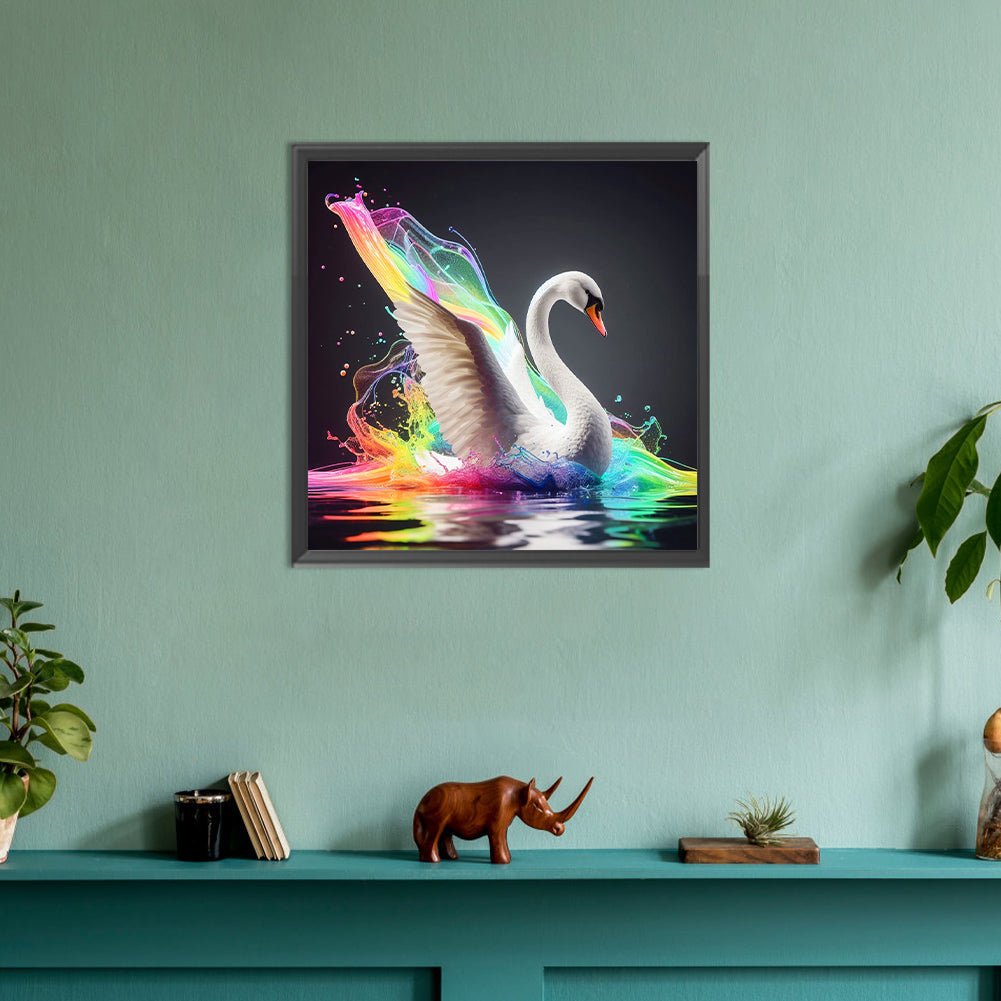 White Swan - Full Round Drill Diamond Painting 30*30CM