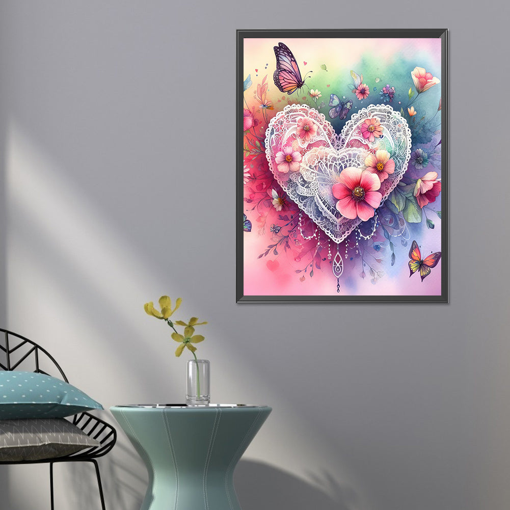 Hearts And Flowers - Full Round Drill Diamond Painting 50*60CM