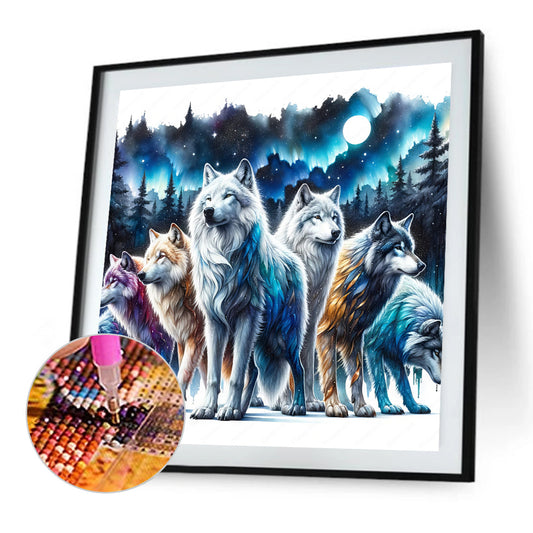 Wolf Pack - Full Round Drill Diamond Painting 40*40CM