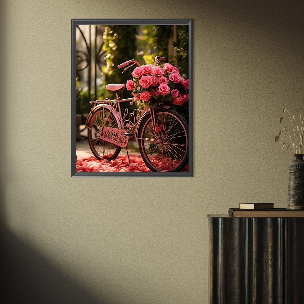 Rose Bike - Full Square Drill Diamond Painting 30*40CM