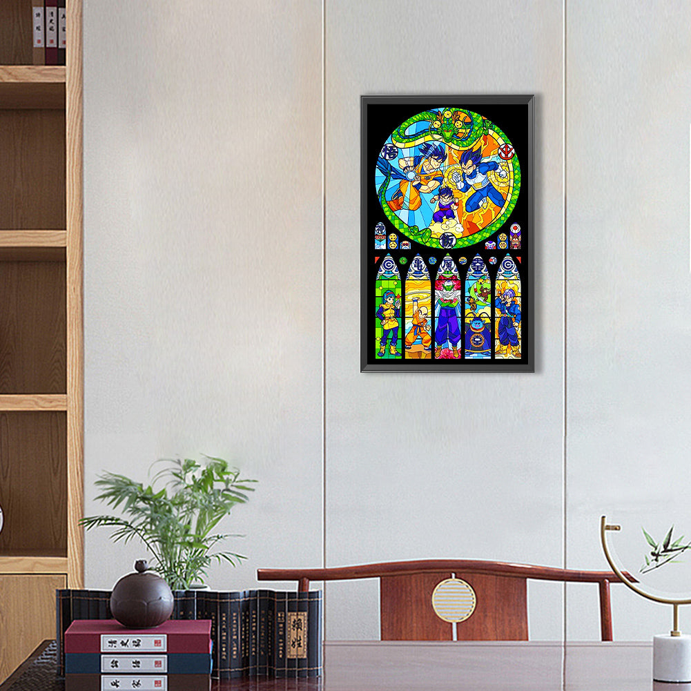 Dragon Ball Character Glass Painting - Full Round Drill Diamond Painting 30*50CM