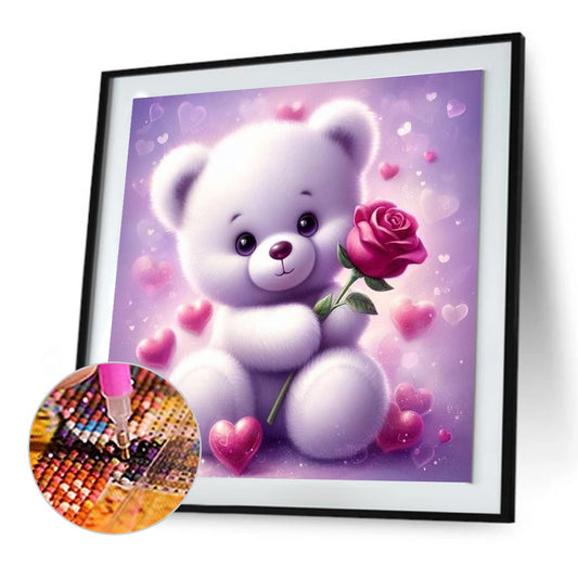 Rose Bear¡¤Purple - Full Round Drill Diamond Painting 30*30CM