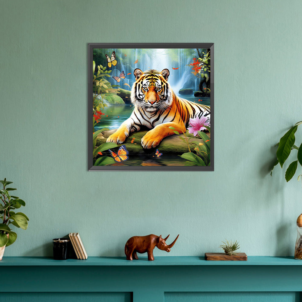 Forest Tiger - Full Round Drill Diamond Painting 30*30CM