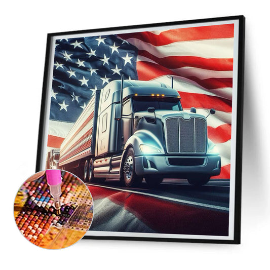 American Flag - Full Round Drill Diamond Painting 30*30CM