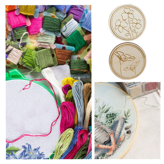 1 Pcs Wooden Round Needle Aspirator Magnetic Mount for DIY Sewing Crafts (1 Pcs)