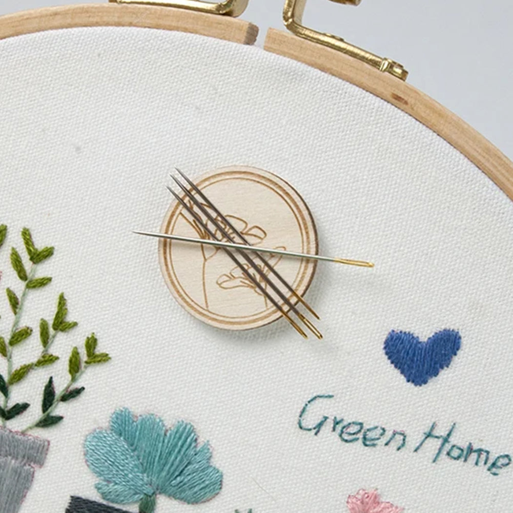 1 Pcs Wooden Round Needle Aspirator Magnetic Mount for DIY Sewing Crafts (1 Pcs)