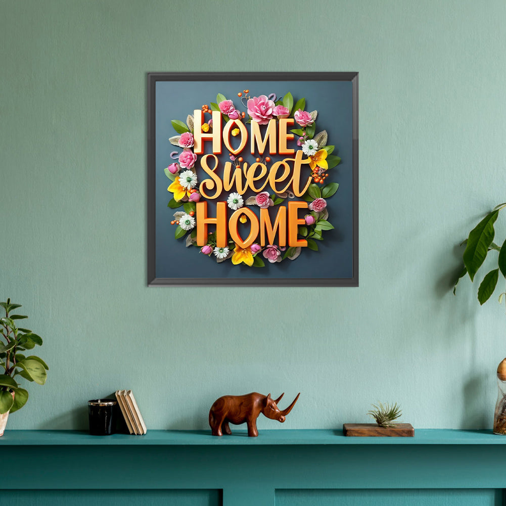 Sweet Family Calligraphy And Painting - Full Round Drill Diamond Painting 30*30CM