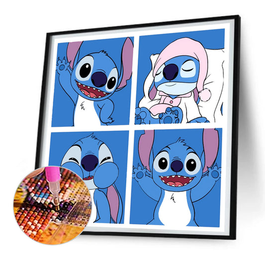 Stitch Four-Frame Comics - Full Round Drill Diamond Painting 30*30CM