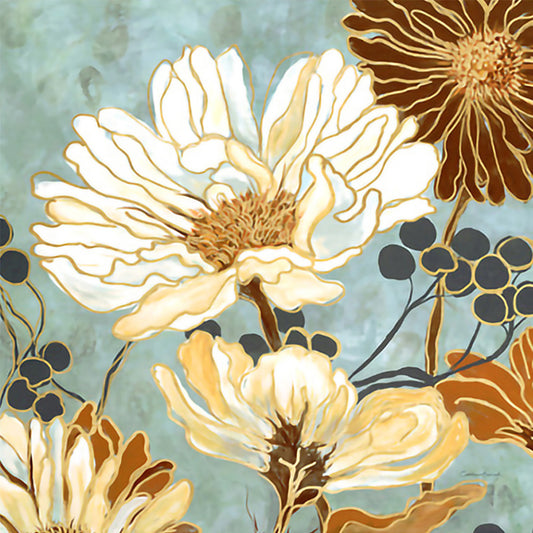 Vintage Flowers - 11CT Stamped Cross Stitch 40*40CM