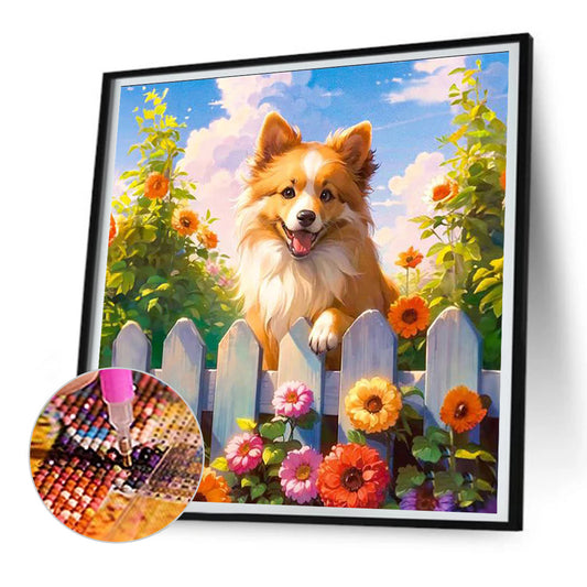 Garden Puppy - Full Round Drill Diamond Painting 30*30CM