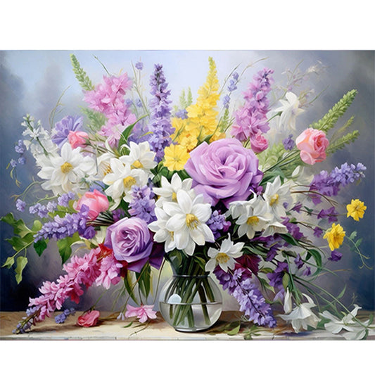 Flowers - 11CT Stamped Cross Stitch 50*40CM