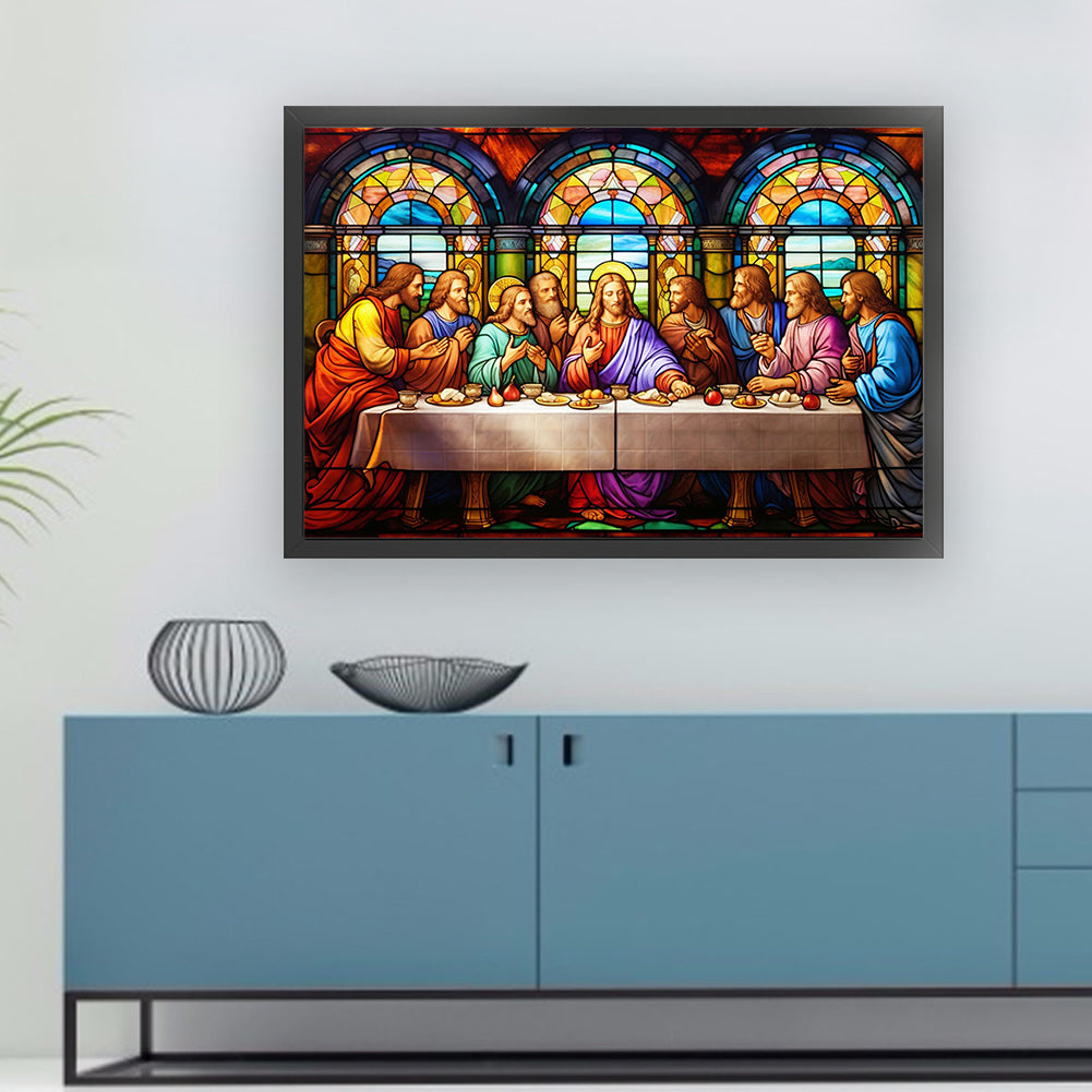 Glass Painting-Fr. - 11CT Stamped Cross Stitch 60*40CM