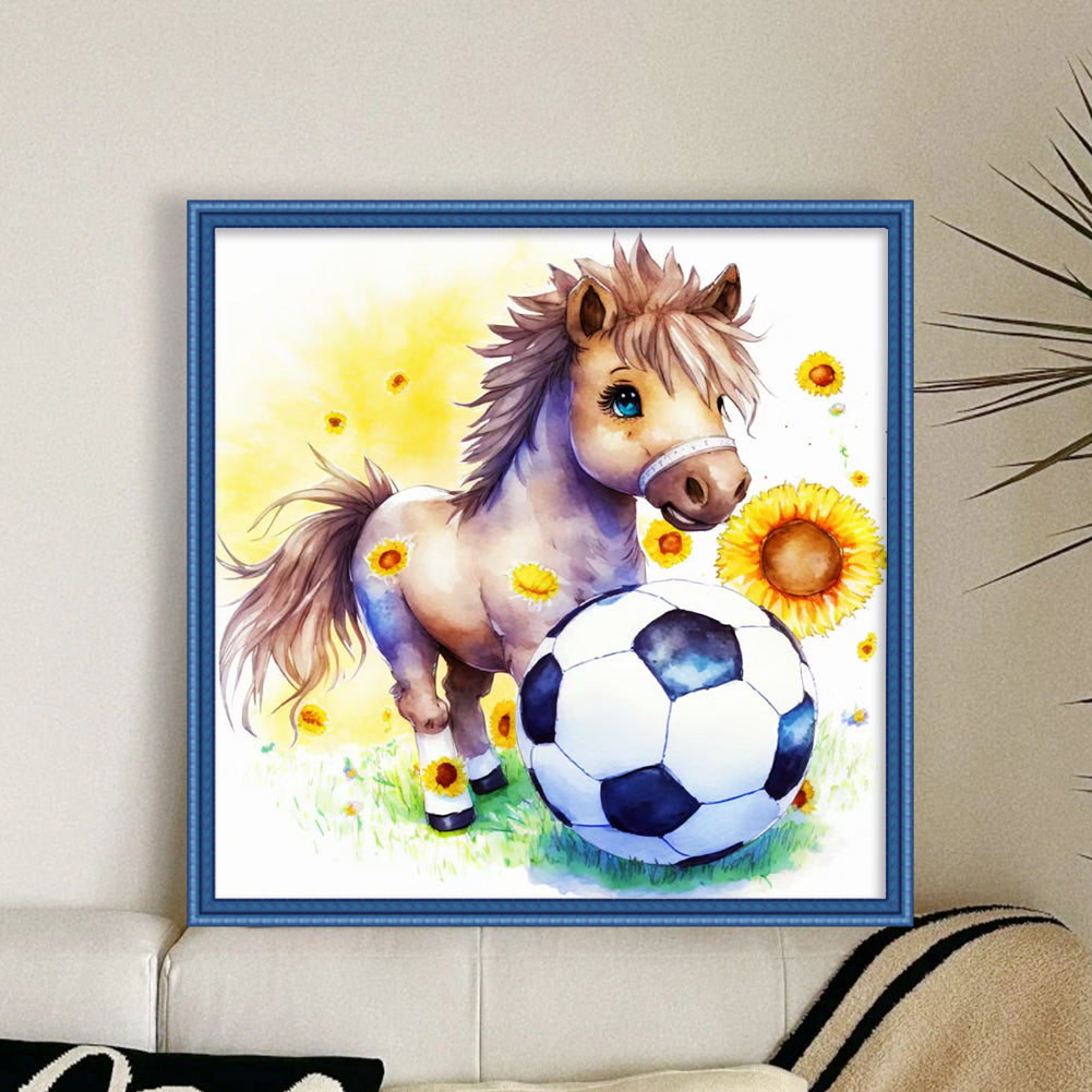 World Cup Zodiac-July Horse - 18CT Stamped Cross Stitch 25*25CM