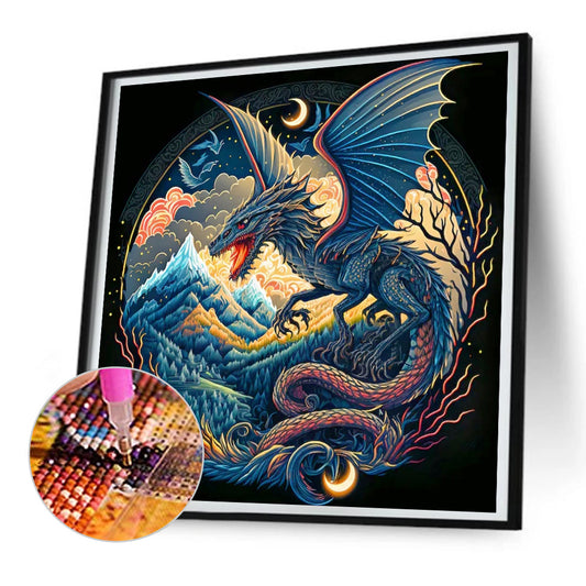 Roaring Dragon - Full Round Drill Diamond Painting 30*30CM