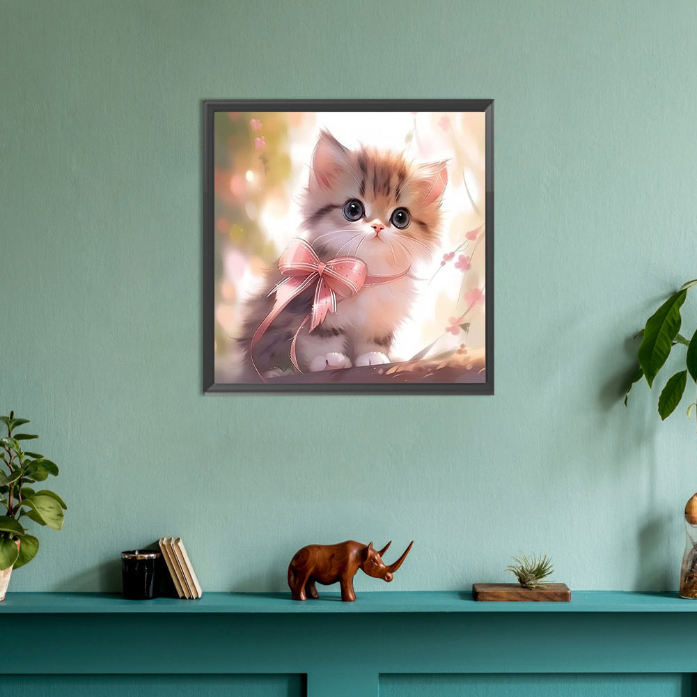 Cat - Full Round Drill Diamond Painting 30*30CM
