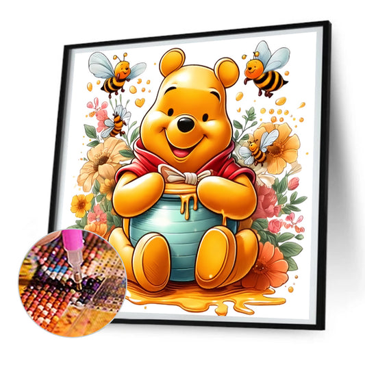 Bear Honey Jar - Full Round Drill Diamond Painting 30*30CM