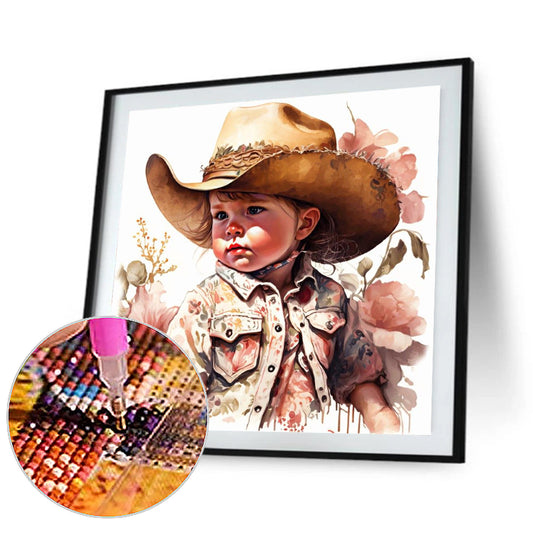 Western Cowboy Doll - Full Round Drill Diamond Painting 30*30CM