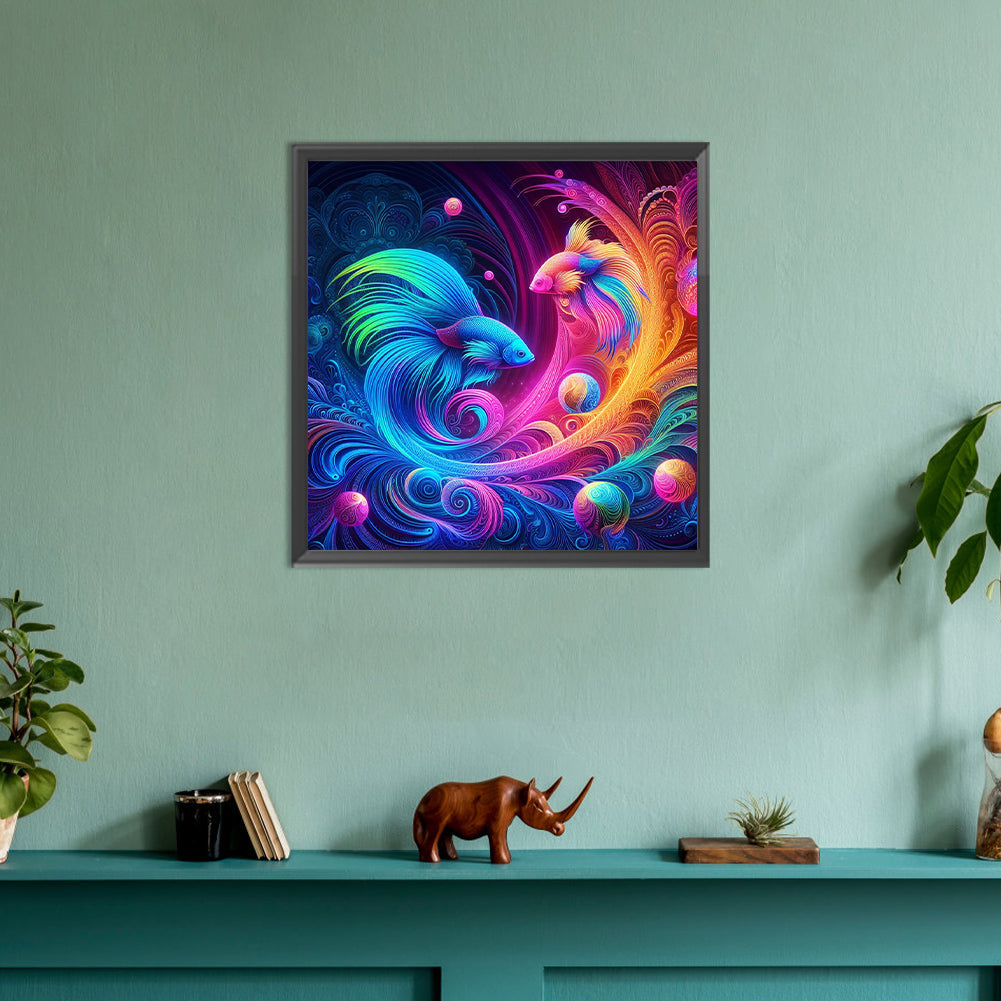 Atmosphere Double Goldfish - Full Round Drill Diamond Painting 30*30CM