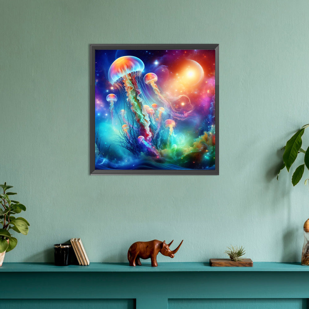 Atmospheric Jellyfish Swarm - Full Round Drill Diamond Painting 30*30CM