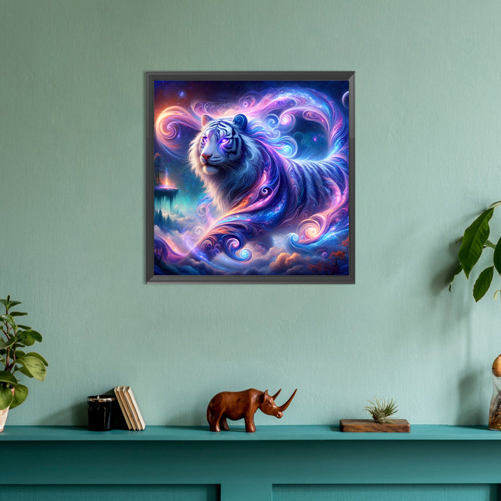 Atmosphere Purple Tiger - Full Round Drill Diamond Painting 30*30CM