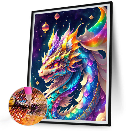 Starry Sky Colorful Dragon - Full Round Drill Diamond Painting 30*40CM