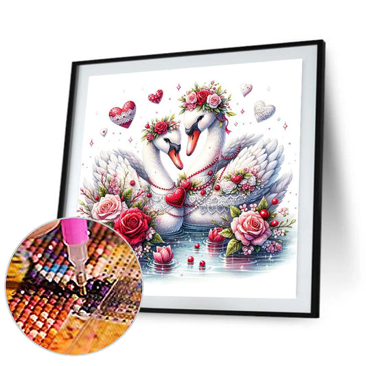 Two Swans - Full Round Drill Diamond Painting 30*30CM