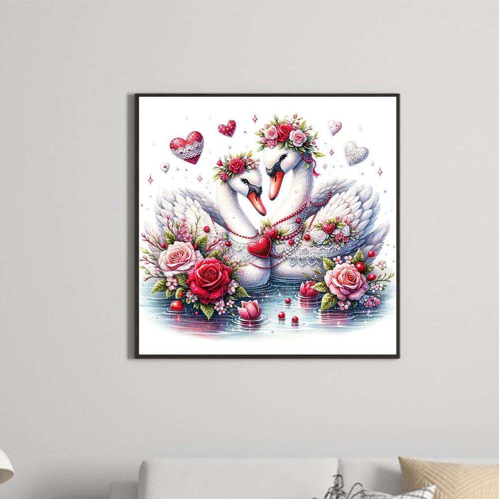 Two Swans - Full Round Drill Diamond Painting 30*30CM