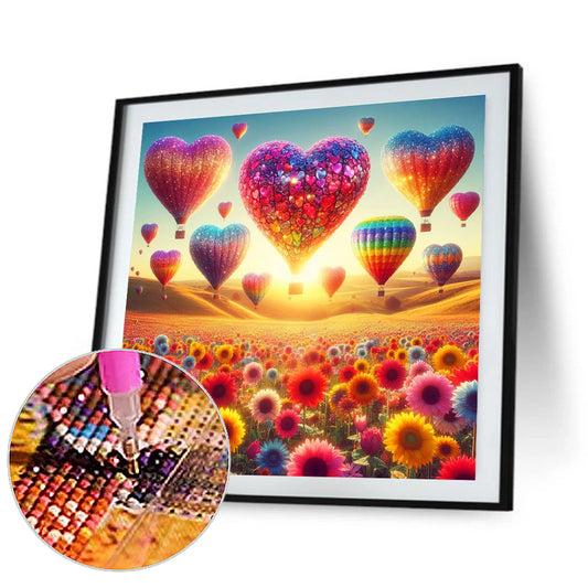 Love Hot Air Balloon - Full Round Drill Diamond Painting 30*30CM