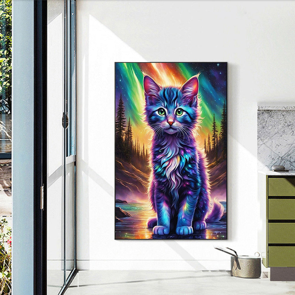 Aurora Kitten - Full Round Drill Diamond Painting 40*60CM
