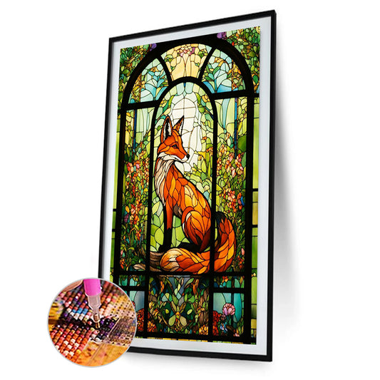 Glass Wind Fox - Full Round Drill Diamond Painting 40*60CM